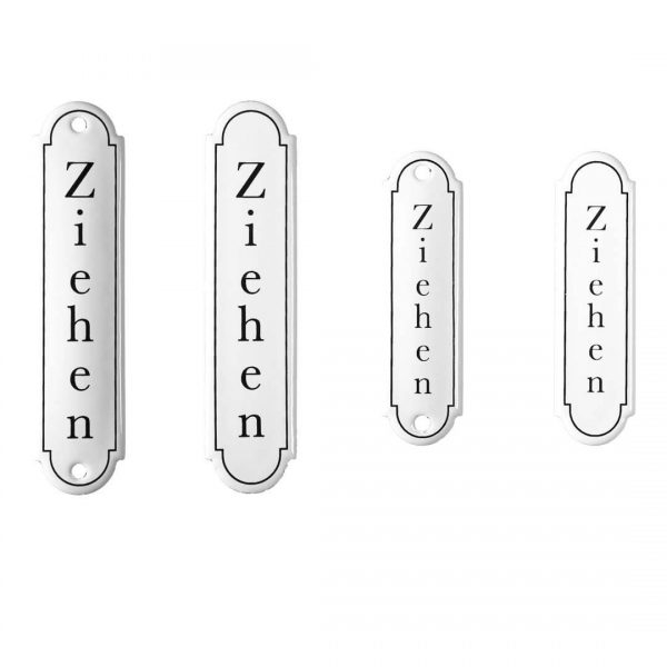 Emaille-Türschild-Ziehen