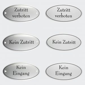 Tuerschild-Emaille-Kein-Zutritt-Eingang-oval-10x5cm