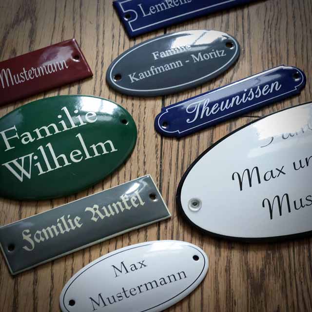 Emaille Namensschild