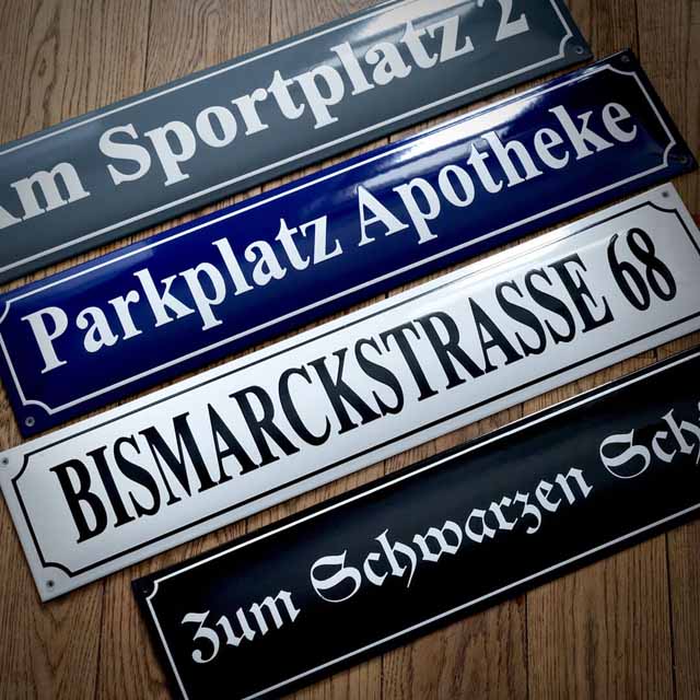 Emaille Strassenschild